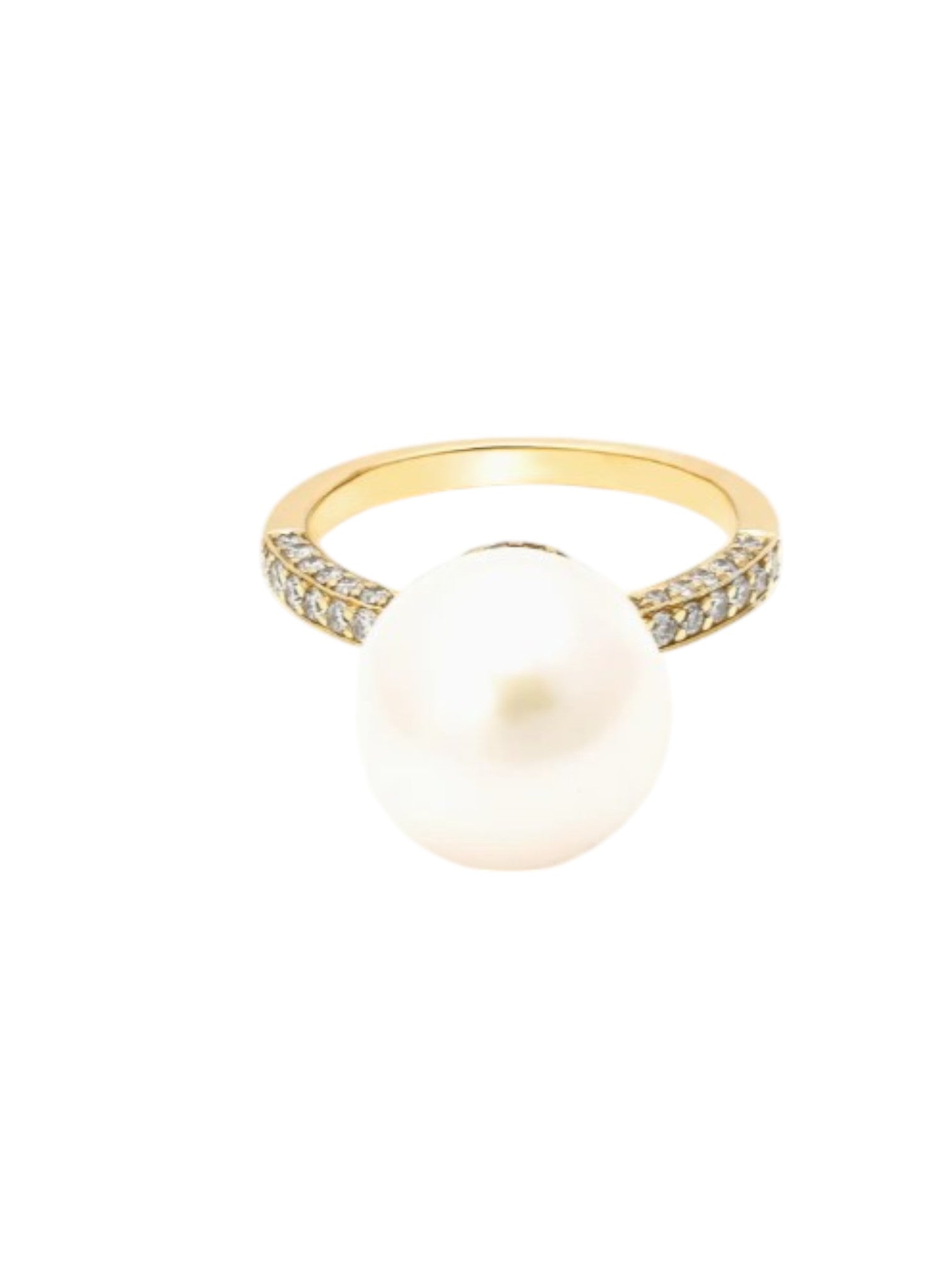 Pearl 925 Sterling Silver Gold Plated CZ Stone Light Weight Ring For Women By Kesardeep